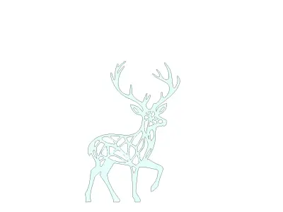 Geometric Deer Stag Wall Art Mold for Casting 3D model