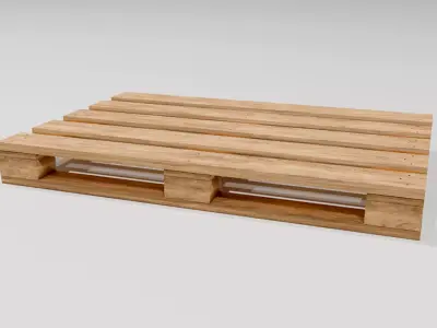  Wooden Euro Pallet Low-poly 3D model
