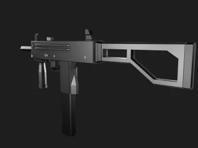 Low Poly Mac-11 gun Free low-poly 3D model