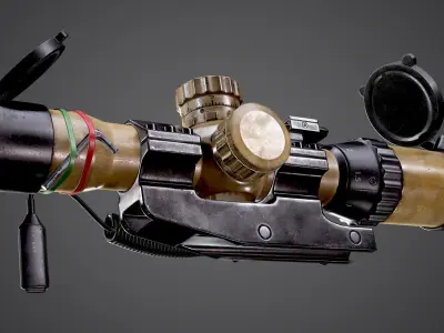Sniper Optic Assault Scope 1 - 4x28 AAA FPS Game Ready Asset Low-poly 3D model
