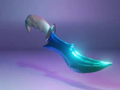 Steel Dagger knife Low-poly 3D model