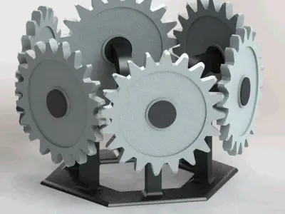 hexagon gear chain Free 3D model