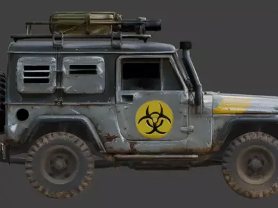 Post Apocalyptic Off Road Jeep 3D Model V06 Low-poly 3D model