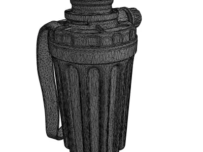 Military Field Water Filter Bottle Low-poly 3D model