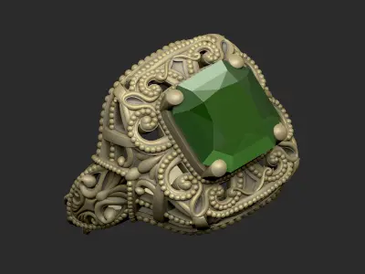 basic royal luxury v1 ring pattern gothic design 3D print model