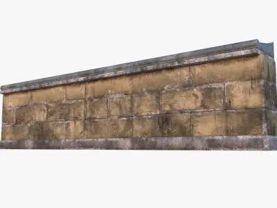 Brick Wall 0003  Modular Low-poly 3D model