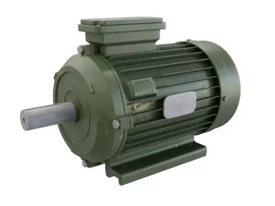 Electrical Asynchronous Motor Low-poly 3D model