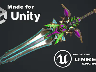 Fantasy Sword 19 3D Model Low-poly 3D model