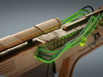Steampunk Pistol Low-poly 3D model purchase