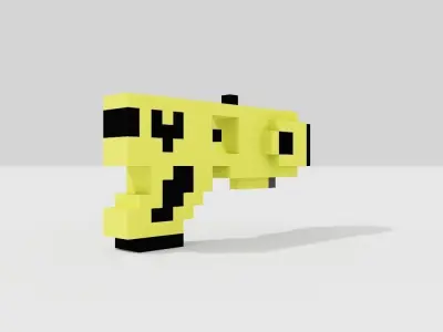 Voxel Teasergun Low-poly 3D model