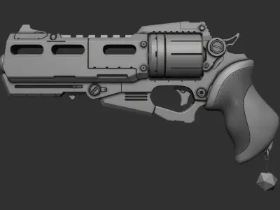  Revolver Zbrush HighPoly 3D model 3D model