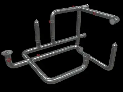 Lowpoly Modular Vents and Ducts Low-poly 3D model