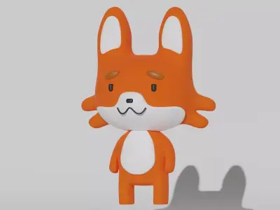 Fox low poly 3D model Free low-poly 3D model