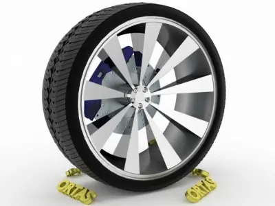 ORTAS CAR WHEEL RIM 78 GAME READY WHEEL RIM TIRE 3D model