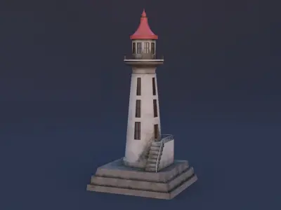Old Lighthouse 01 Low-poly 3D model