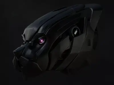 Mecha Panther Low-poly 3D model
