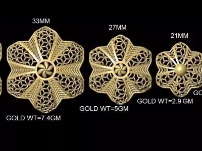 vr-pnd2089 gold flower 3D print model