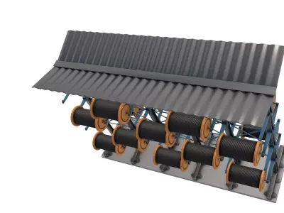 Cantilever Supported Roofs cable reel 3D model