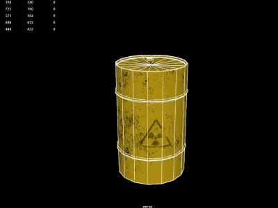 Toxic Barrel model Free low-poly 3D model