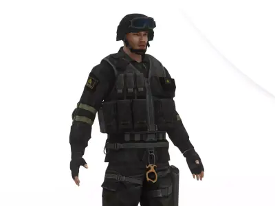 Modern Military Soldier 3D Model Game Ready Army Character Low-poly 3D model