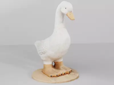 Ceramic goose sculpture Low-poly 3D model