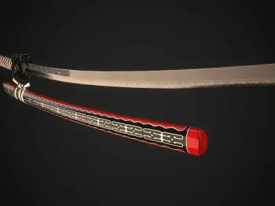 Katana 02 Low-poly 3D model