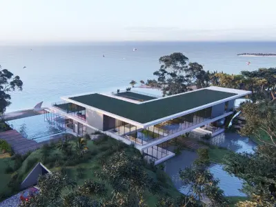 Modern beach house Revit and Lumion 3D model