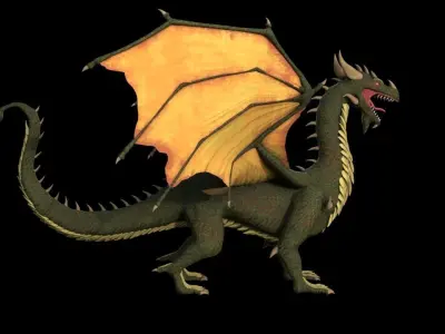dragon 3d model-low poly 3d model Low-poly 3D model