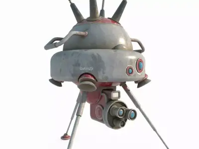 Future science fiction small surveillance aircraft 3D model