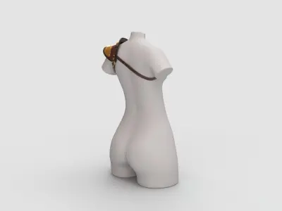 Female Leather Pauldron 3D model