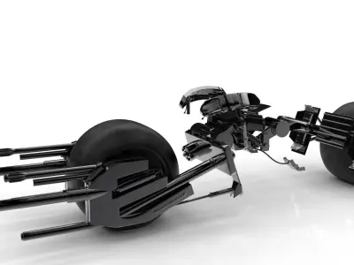 Batpod motorcycle with guns 3D print model