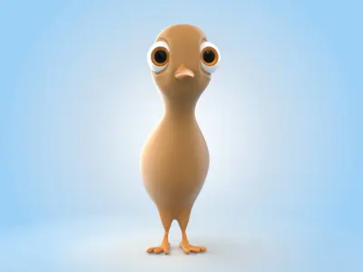 Cartoon kiwi 3D model