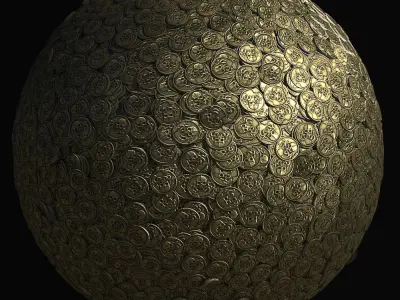 Pile of coins texture ver Hq 3D model