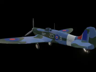Spitfire MkVB Low-poly 3D model