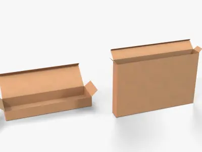 Tuck Top Boxes - Long Packaging Set 3D model