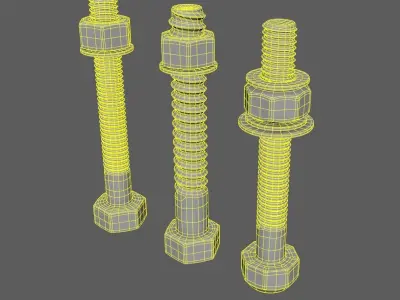 Bolts three 3D model