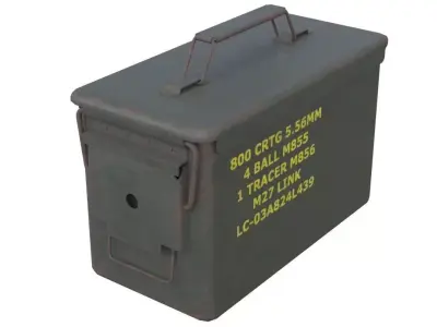 Ammunition Box 1 Rusty Low-poly 3D model