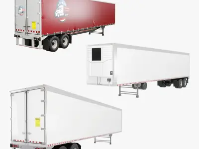 Semi-Truck Trailers Collection 3D model