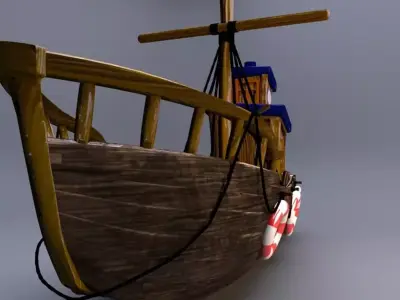 pirate ship Low-poly 3D model
