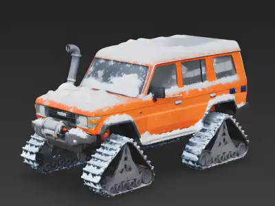 Modified Extreme Winter Tracked SUV 3D Model Low-poly 3D model