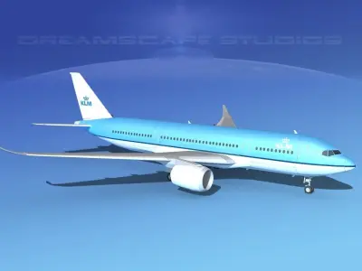 Airbus A350-800 KLM 3D model