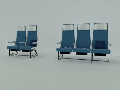 Aircraft seat-Airbus A380 economy seat-high detailed Low-poly 3D model