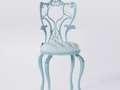 art nouveau style chair 3D model