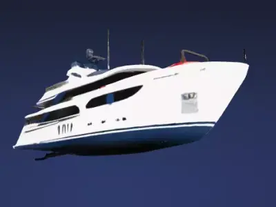 Stylized Modern Explorer Yacht Ship - 3D Model 3D model