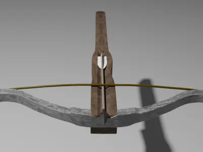 low poly  crossbow with bolt blender  3D model