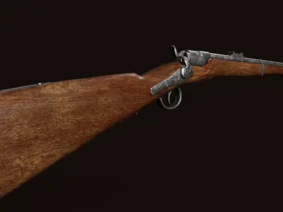 Werndl Holub Rifle Low-poly 3D model