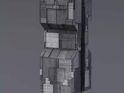 Skyscrapers Futuristic Sci-Fi Cyberpunk 3D model