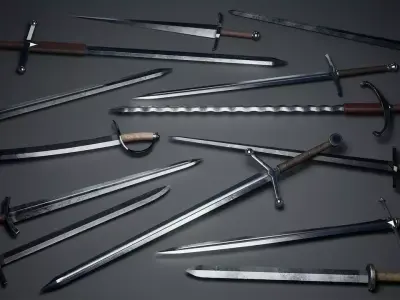 Medieval Swords Low-poly 3D model purchase