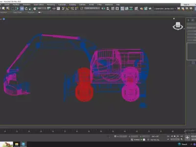 Excavator Construction Loader DX140W Low-poly 3D model