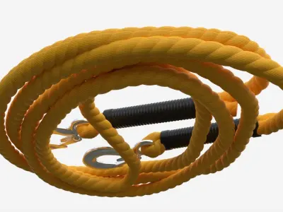 Towing Rope With Metal Hooks 3D model